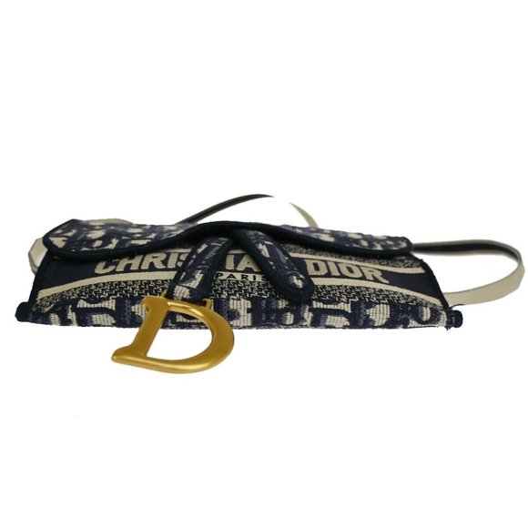CHRISTIAN DIOR Oblique Trotter Bum Waist Bag Canvas Leather Navy Blue 675RJ247 - Picture 11 of 16
